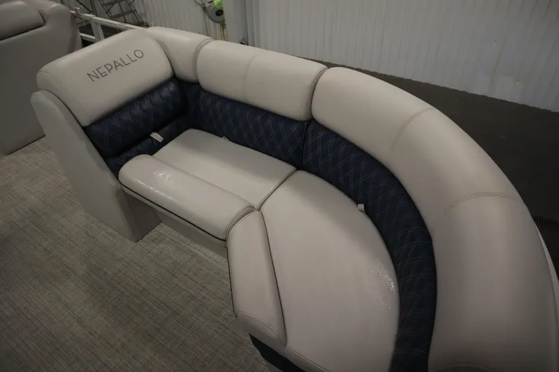 Slide: The Image of Luxurious seating on 2023 Nepallo 20 CW Pontoon with elegant upholstery design. - 11