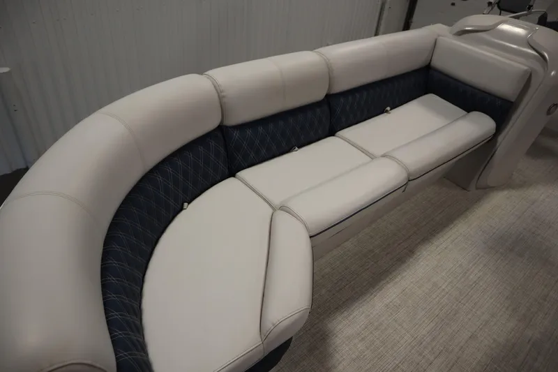 Slide: The Image of Luxurious seating on 2023 Nepallo 20 CW Pontoon boat, featuring elegant upholstery design. - 14