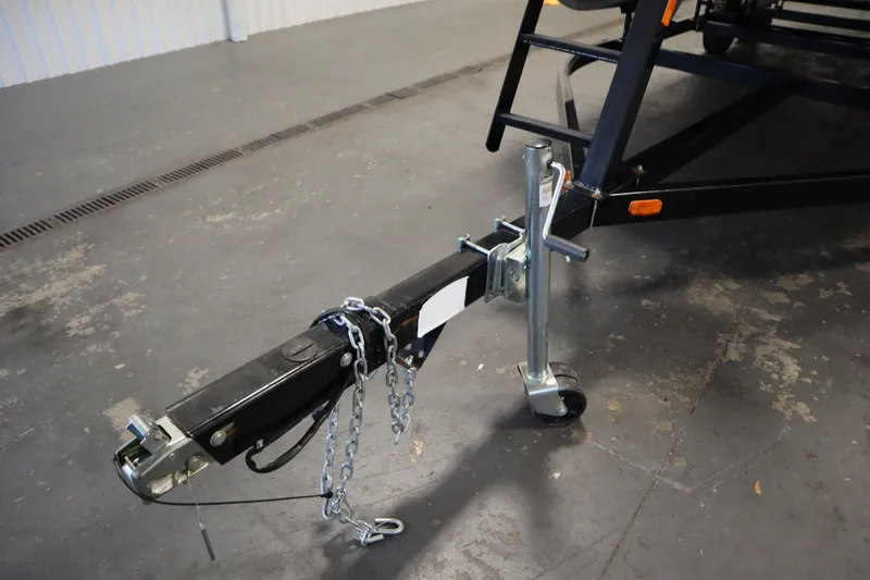 Slide: The Image of Trailer hitch of 2023 Nepallo 20 CW Pontoon with safety chains and wheel jack. - 38