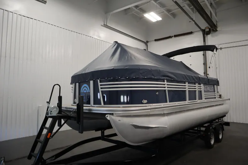 Slide: The Image of 2023 Nepallo 20 CW Pontoon boat with cover in indoor storage. - 42