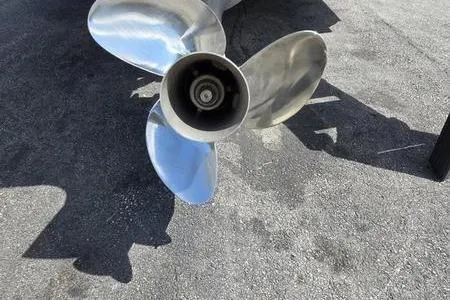 Slide: The Image of 2023 Barletta L25UCA boat propeller on asphalt surface. - 9