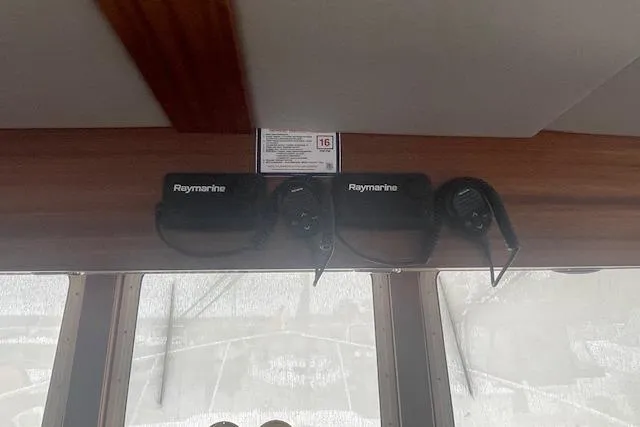 Slide: The Image of Raymarine equipment inside 2018 American Tug 365 boat cabin. - 36