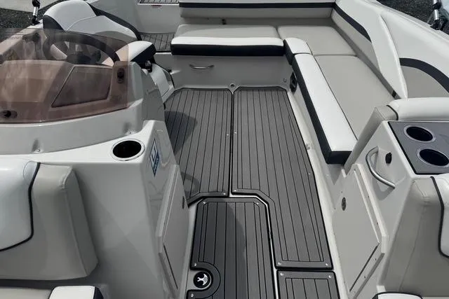 Slide: The Image of 2024 Starcraft SVX 191 OB boat interior with sleek seating and modern design. - 9
