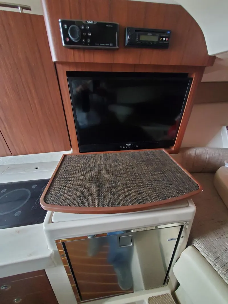 Slide: The Image of Cushions on a Grady-White Express 330 boat, 2018 model, with beige upholstery. - 40