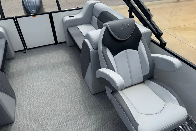 Slide: The Image of 2025 Veranda Vista Sport VS 22 RC boat interior with luxurious seating and modern design. - 5
