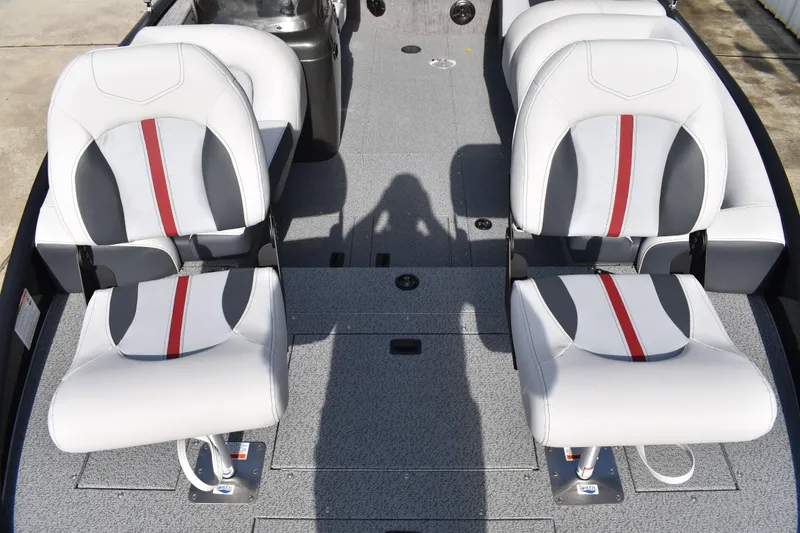 Slide: The Image of 2026 Lowe Sport Deck 224 boat interior with stylish seating and modern design. - 13