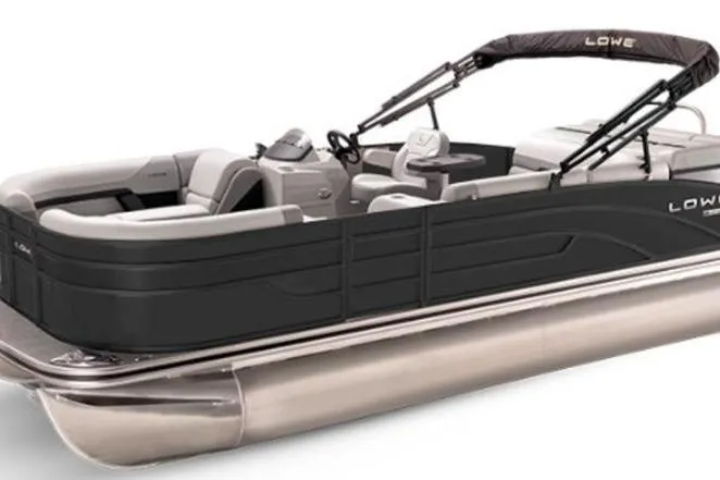 The Image of 2026 Lowe SS 210 pontoon boat with sleek design and comfortable seating. - 1