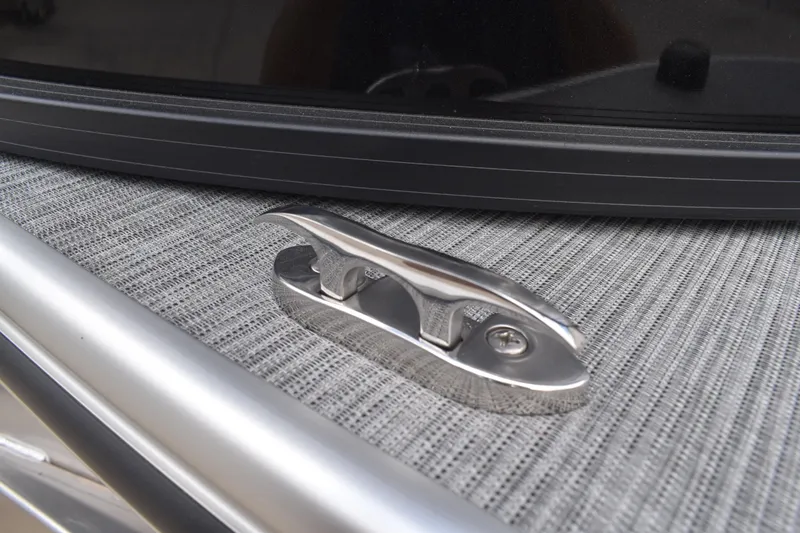 Slide: The Image of Stainless steel cleat on 2026 Lowe SS 210 boat deck. - 6