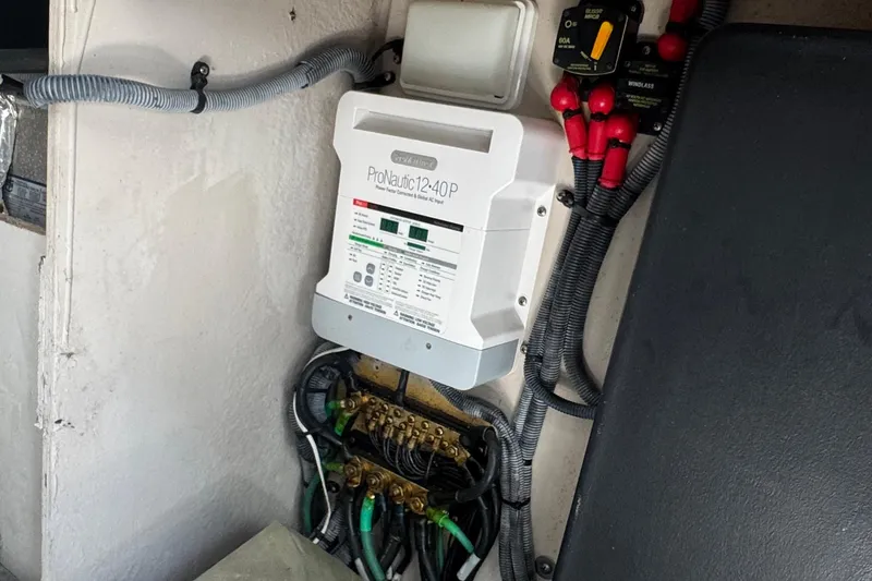 Slide: The Image of Electrical system of a 2010 Sea Ray 390 Sundancer with ProNautic 12-40P charger. - 46