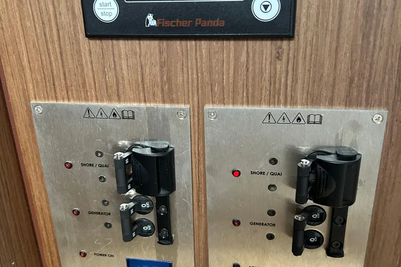 Slide: The Image of Control panel on 2022 Beneteau Antares 11 boat with Fischer Panda system. - 19