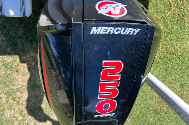 Slide: The Image of Mercury 250 Pro outboard motor on 2020 Key West 230 Bay Reef boat. - 24