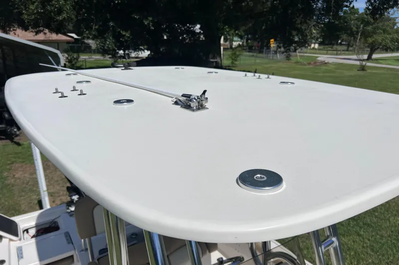 Slide: The Image of T-top of 2020 Key West 230 Bay Reef boat, featuring sturdy construction and sleek design. - 48