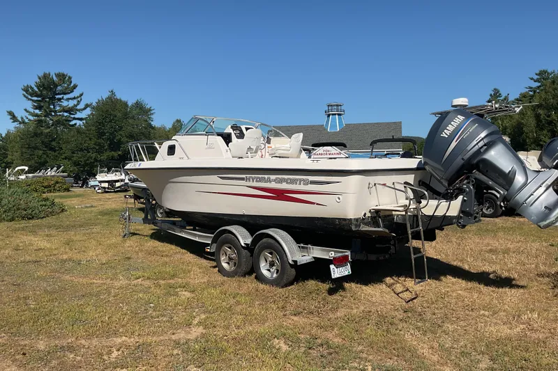 Slide: The Image of 1999 Hydra-Sports 230 SEA HOURSE WA boat on trailer with Yamaha outboard motor. - 6
