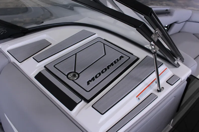Slide: The Image of 2023 Moomba Makai boat dashboard with sleek design and modern features. - 19