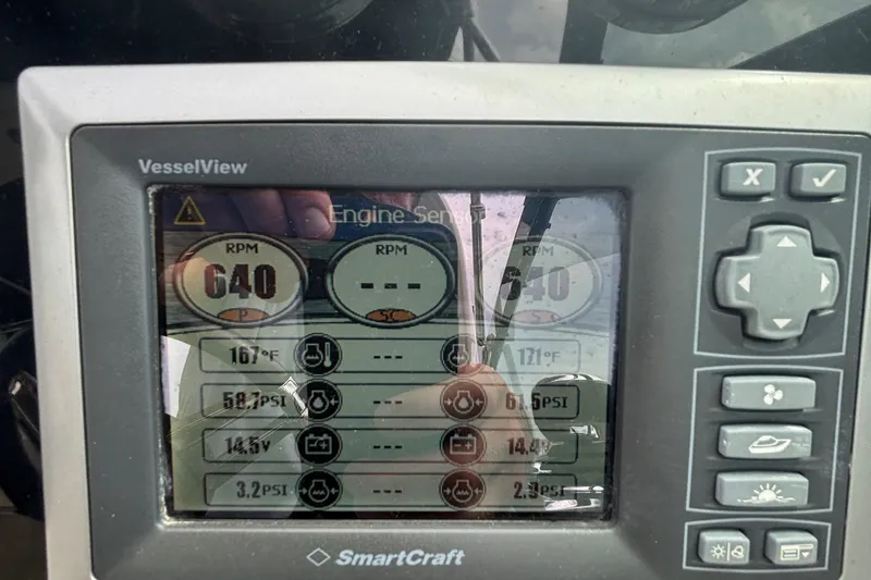Slide: The Image of VesselView display on 2013 Formula 350 CBR showing engine RPM and diagnostics. - 30