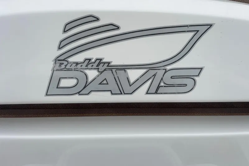 Slide: The Image of Buddy Davis 28 Center Console 2016 logo on boat exterior. - 28
