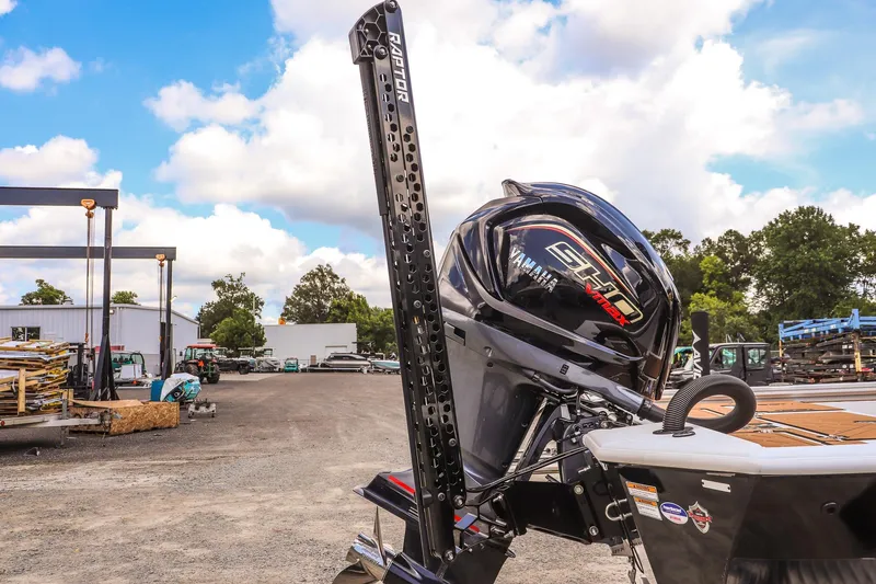 Slide: The Image of 2026 Avid 23 Fusion boat with Yamaha VMAX engine in outdoor setting. - 31