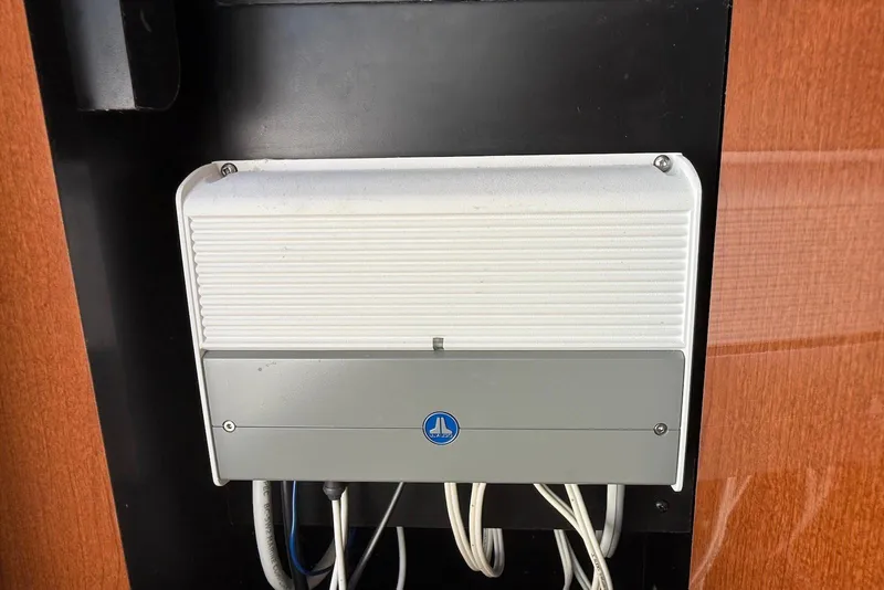 Slide: The Image of Electrical panel on a 2009 Sea Ray 270 Sundancer boat, featuring multiple cables. - 28