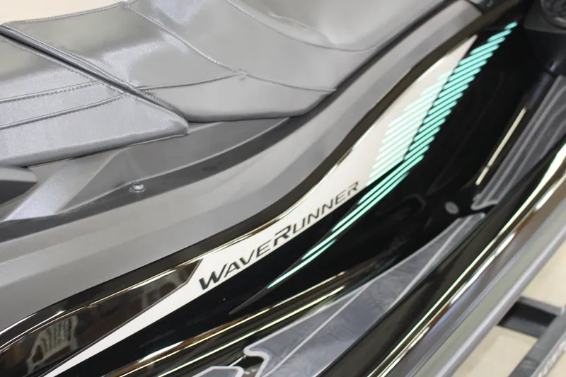 Slide: The Image of 2025 Yamaha GP 1800 SVHO WaveRunner seat and side view, showcasing sleek design. - 7