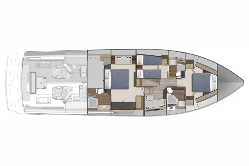 Slide: The Image of Engine room of 2023 Riviera 64 Sports Motor Yacht with Onan Marine QD generator. - 56