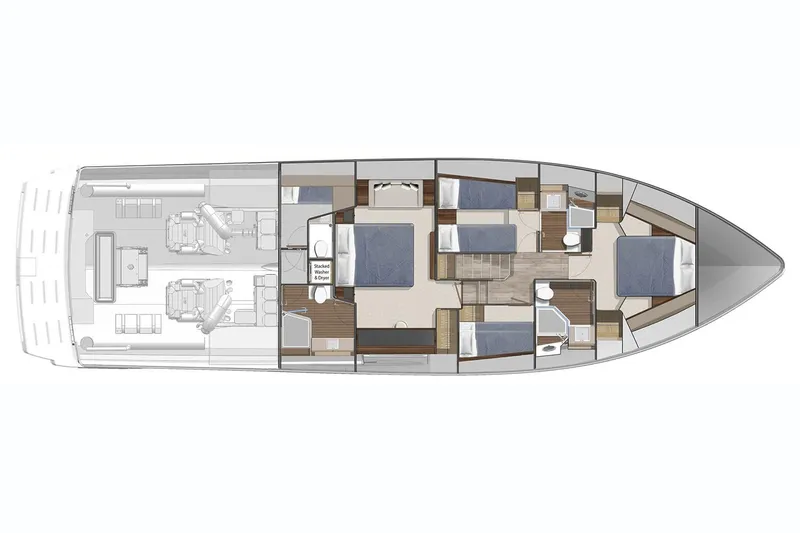 Slide: The Image of Engine room of 2023 Riviera 64 Sports Motor Yacht with Cummins Onan generator. - 57