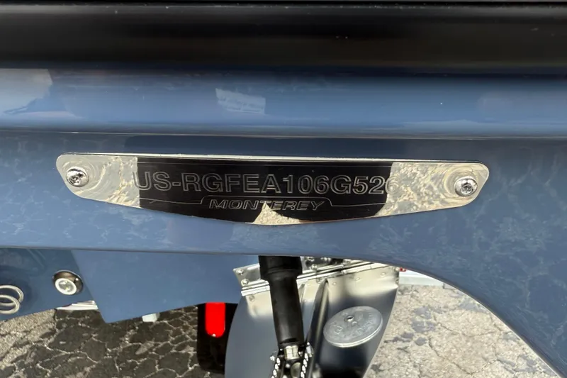Slide: The Image of 2026 Monterey 27 SD Elite boat identification plate with serial number. - 6