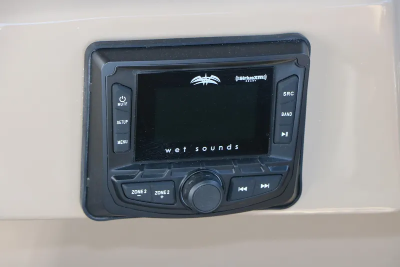 Slide: The Image of Control panel of 2025 Sylvan L3 DLZ with Wet Sounds audio system. - 31