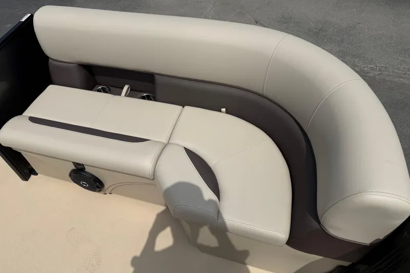 Slide: The Image of 2026 Bentley Pontoons Fish 220 Fish-N-Cruise, beige and brown seating detail. - 16