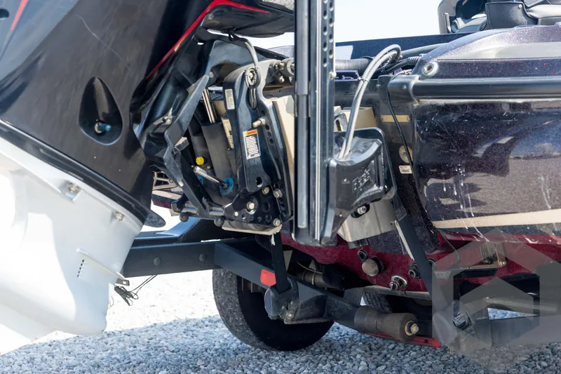 Slide: The Image of 2020 Nitro Z21 boat engine and trailer detail, showcasing mechanical components. - 18