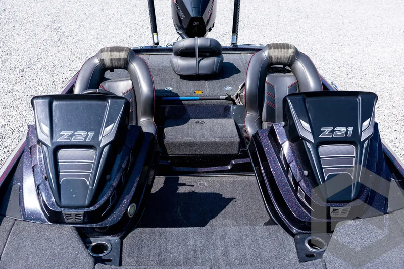 Slide: The Image of 2020 Nitro Z21 boat interior with dual seats and sleek design. - 46