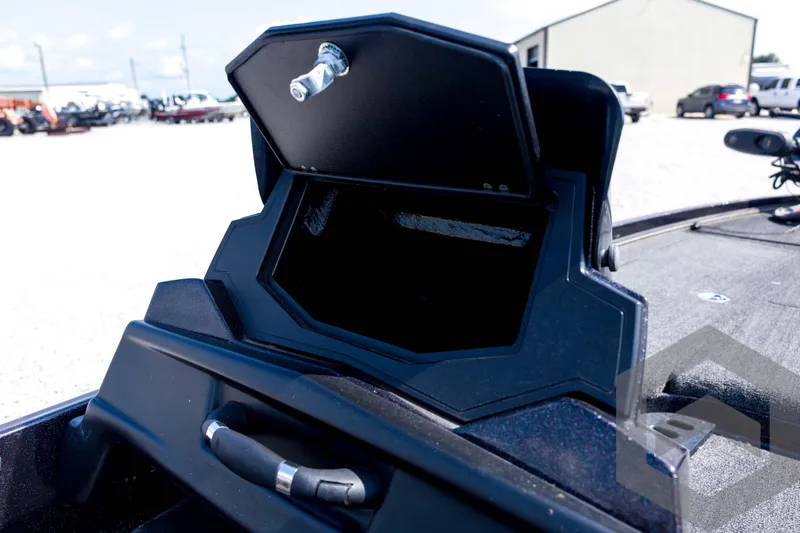 Slide: The Image of 2020 Nitro Z21 boat storage compartment open, showcasing interior space. - 53