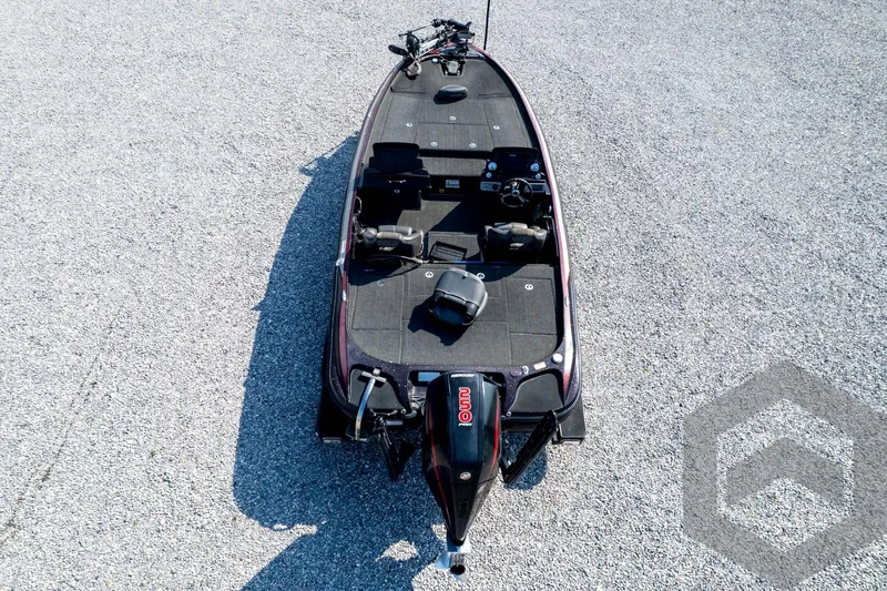 Slide: The Image of Overhead view of a 2020 Nitro Z21 boat on gravel surface. - 70