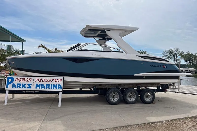 The Image of 2024 Cobalt A29 boat on trailer at Parks Marina, Okoboji. - 1