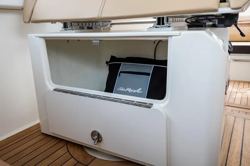 Slide: The Image of Manufacturer Provided Image: Storage compartment on 2019 Sea Ray Sundancer 350 Coupe boat. - 28