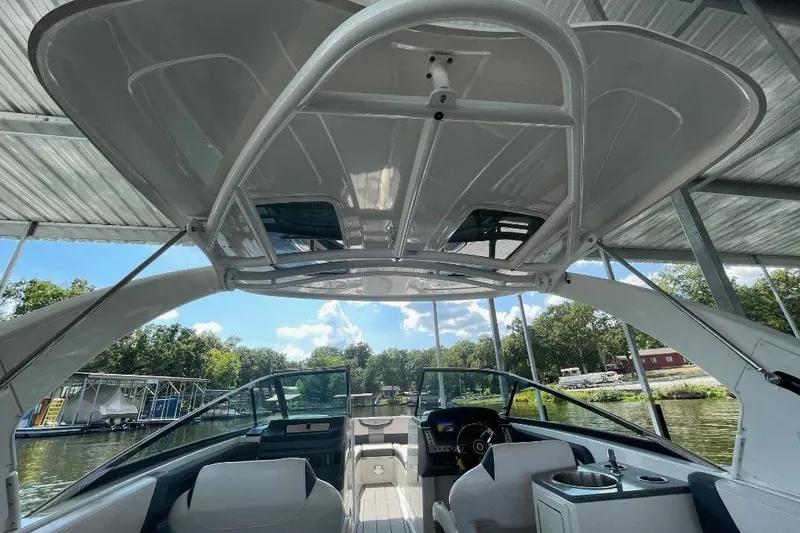 Slide: The Image of Dashboard of 2020 Chaparral 297 SSX with dual Garmin GPS displays. - 15