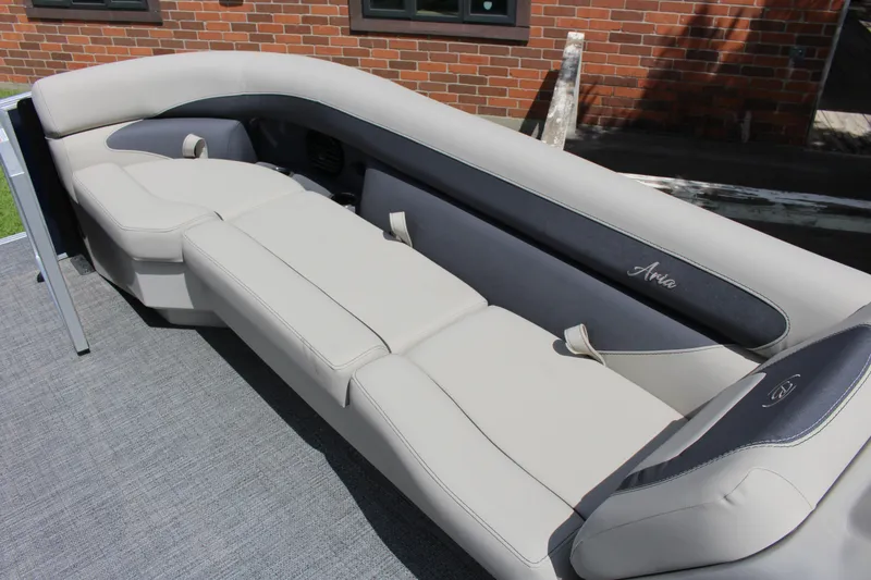 Slide: The Image of Luxurious seating on 2024 Barletta Aria 24UC pontoon boat, featuring elegant design and comfort. - 6