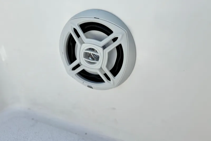 Slide: The Image of White speaker on 2019 Thresher 19 CC boat interior. - 17
