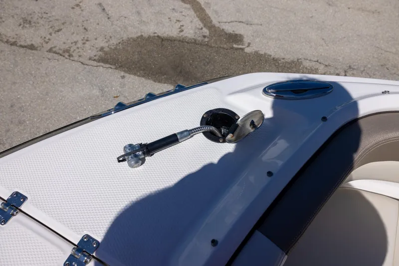 Slide: The Image of 2019 Chaparral 230 Suncoast boat deck with cleat and textured surface. - 15