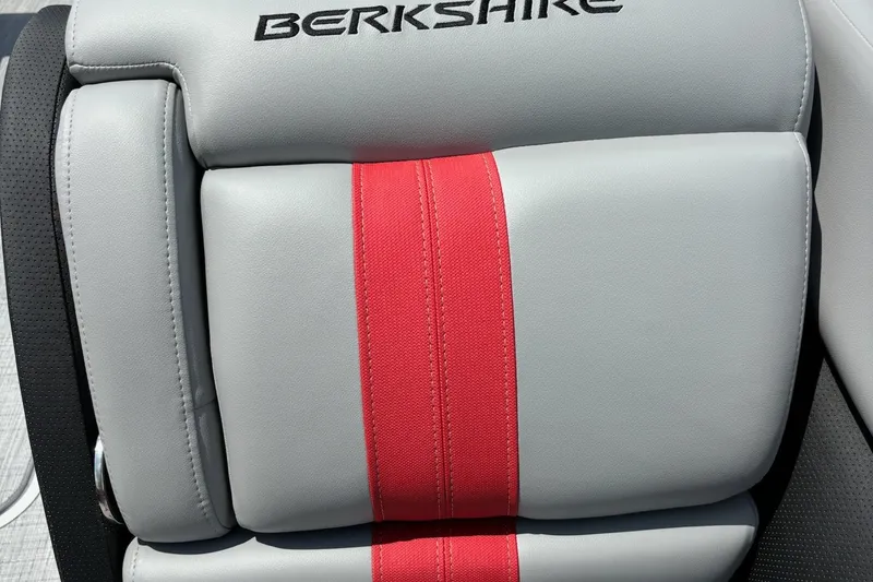 Slide: The Image of 2026 Berkshire 24RFX CTS boat seat with gray and red upholstery detail. - 11