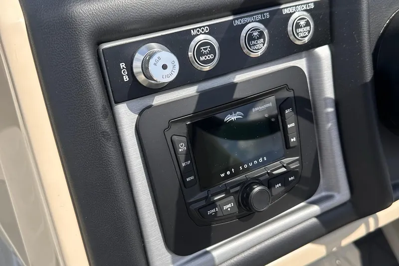 Slide: The Image of Control panel of 2026 Trifecta 23 ULE SS with audio and lighting settings. - 10