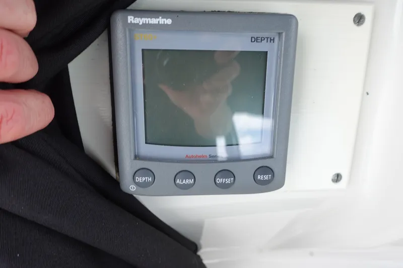 Slide: The Image of Raymarine ST60+ depth display on 1993 Silverton 31 Convertible boat. - 18