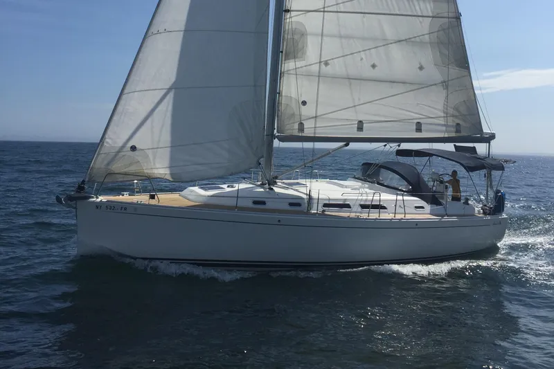 The Image of Sailing yacht Hanse 400, 2007 model, cruising on open sea with full sails. - 0