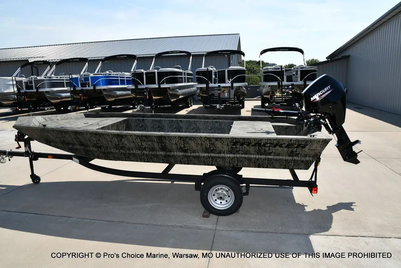 Slide: The Image of Tracker Grizzly 1648 Utility Jon w/25HP Mercury Tiller 2026 - 25
