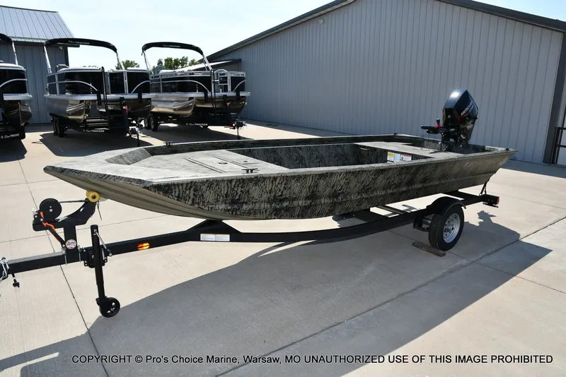 Slide: The Image of Tracker Grizzly 1648 Utility Jon w/25HP Mercury Tiller 2026 - 26