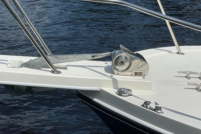 Slide: The Image of Bow of 2021 Steiger Craft 255 Chesapeake with anchor and winch system. - 38