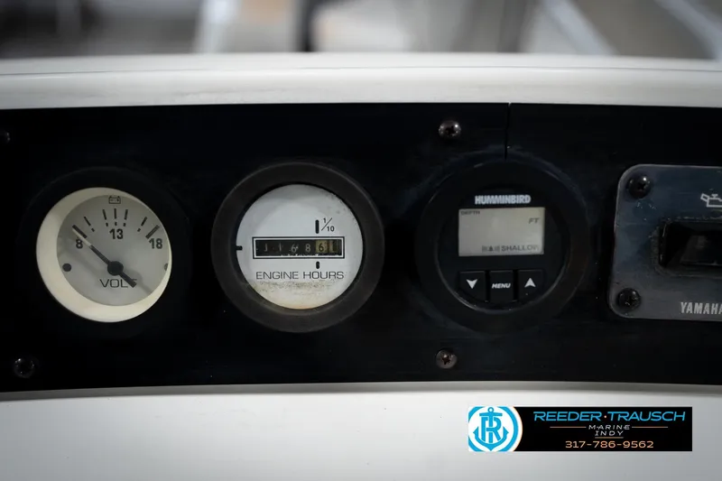 Slide: The Image of Close-up of a 1991 Godfrey Sanpan SP 2200 RPM gauge, showing 50 RPM x100. - 34