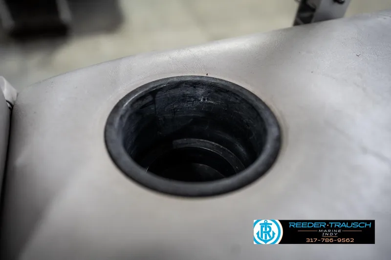 Slide: The Image of White speaker grill on a 1991 Godfrey Sanpan SP 2200 boat. - 45