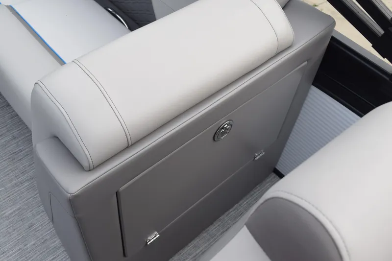 Slide: The Image of 2025 Qwest L-Class 822 RLS boat interior with sleek, modern seating design. - 36