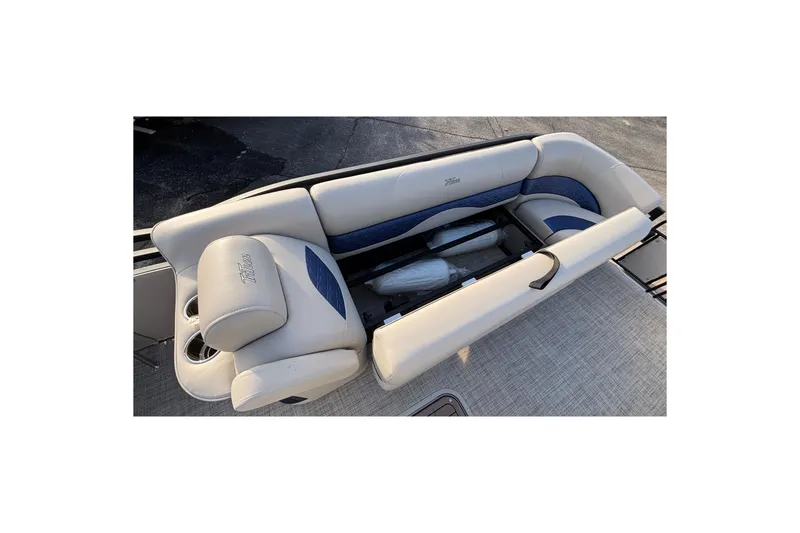 Slide: The Image of Luxurious seating on 2026 JC Neptoon 25TT Sport pontoon boat, featuring plush upholstery. - 39