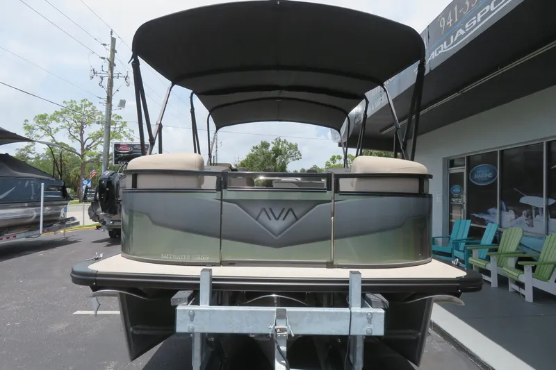 Slide: The Image of 2026 Avalon 2385 Venture 85 Rear Fish luxury tri-toon boat in Sarasota, FL dealership. - 6